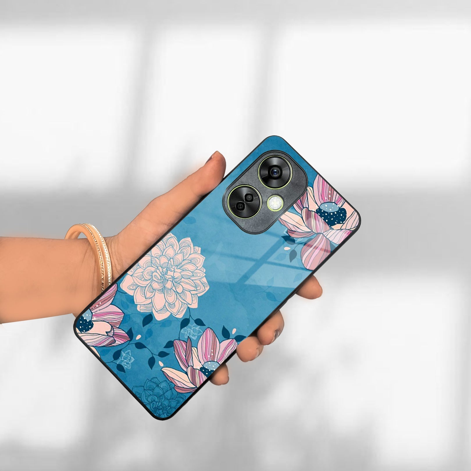 Blue Flower Glass Phone Cover for OnePlus ShopOnCliQ