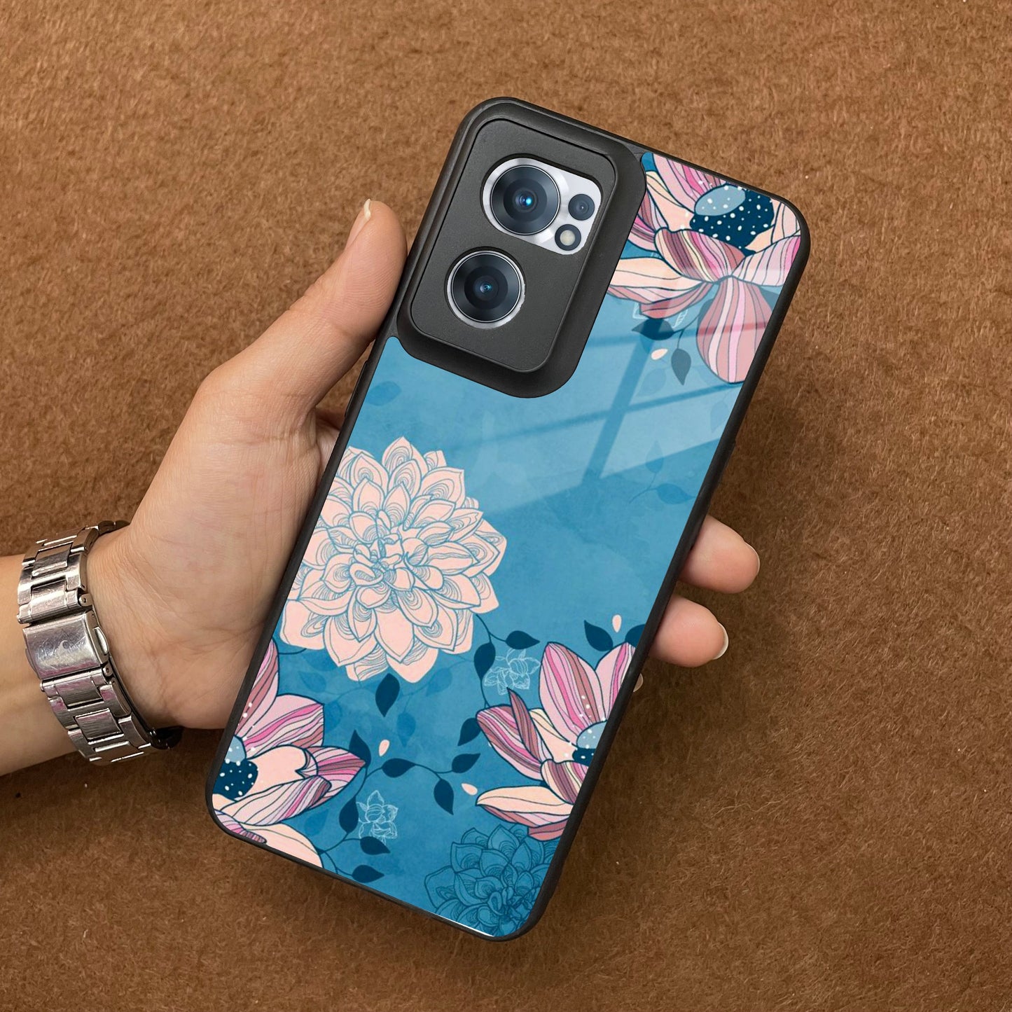 Blue Flower Glass Phone Cover for OnePlus ShopOnCliQ