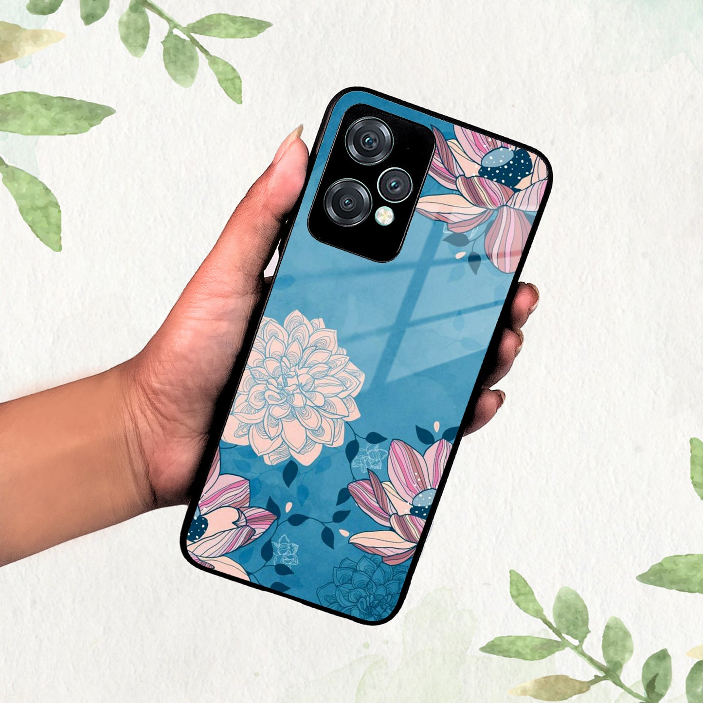 Blue Flower Glass Phone Cover for OnePlus ShopOnCliQ