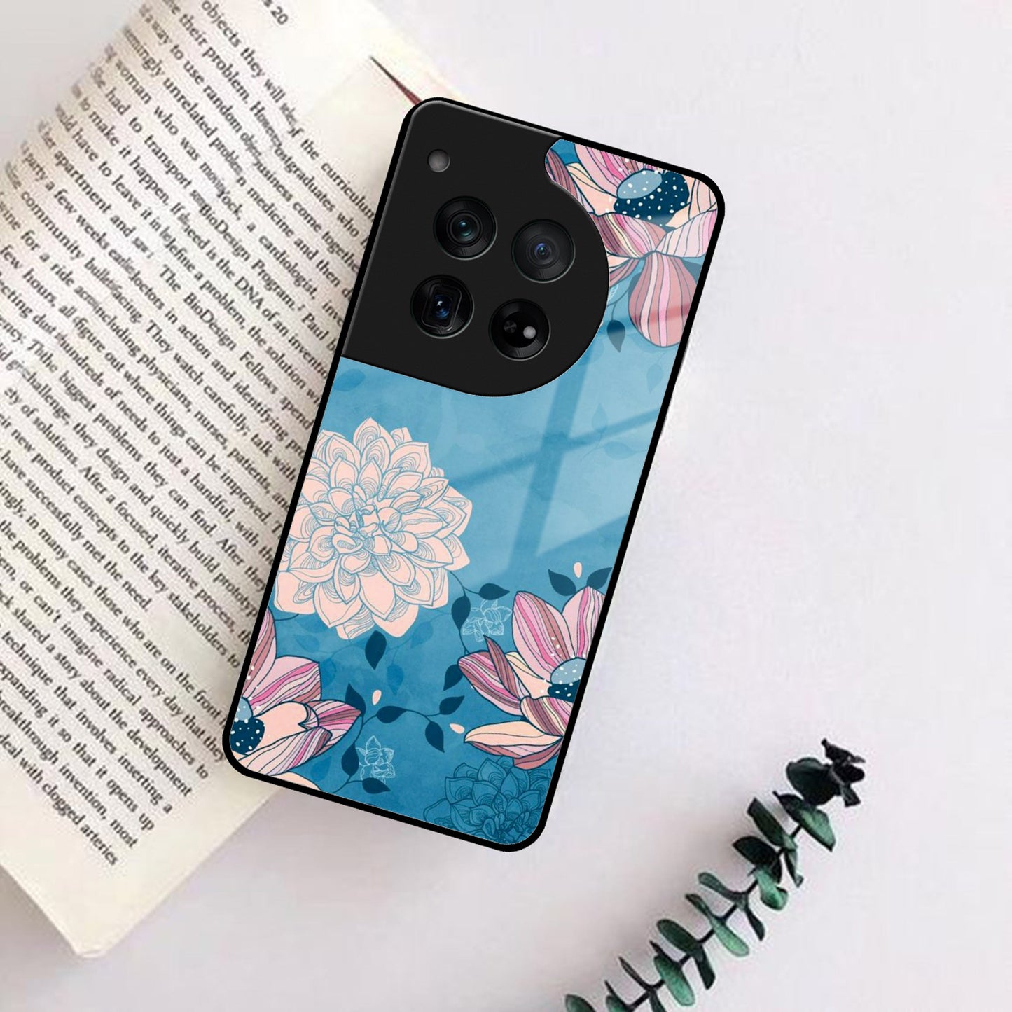 Blue Flower Glass Phone Cover for OnePlus ShopOnCliQ