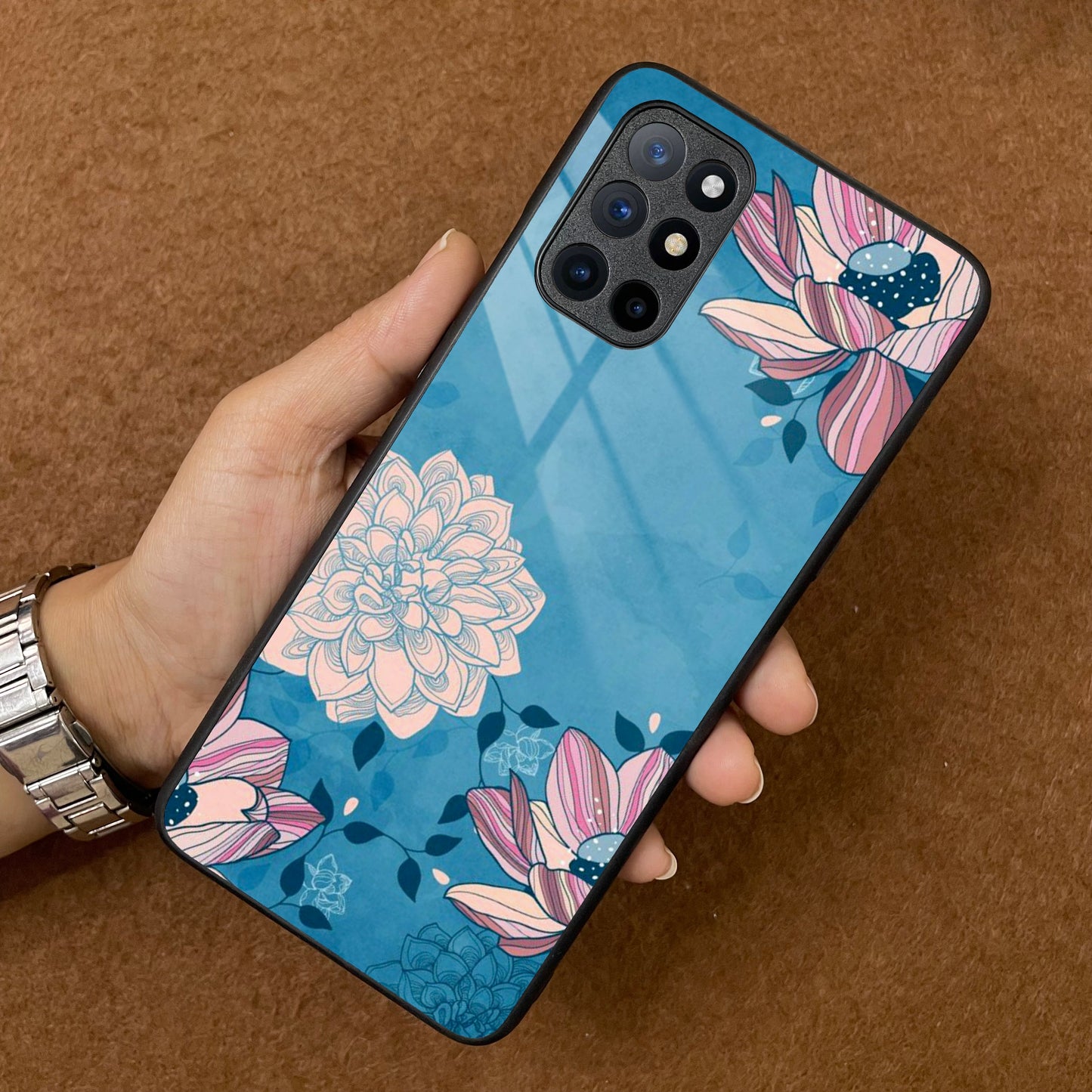 Blue Flower Glass Phone Cover for OnePlus ShopOnCliQ