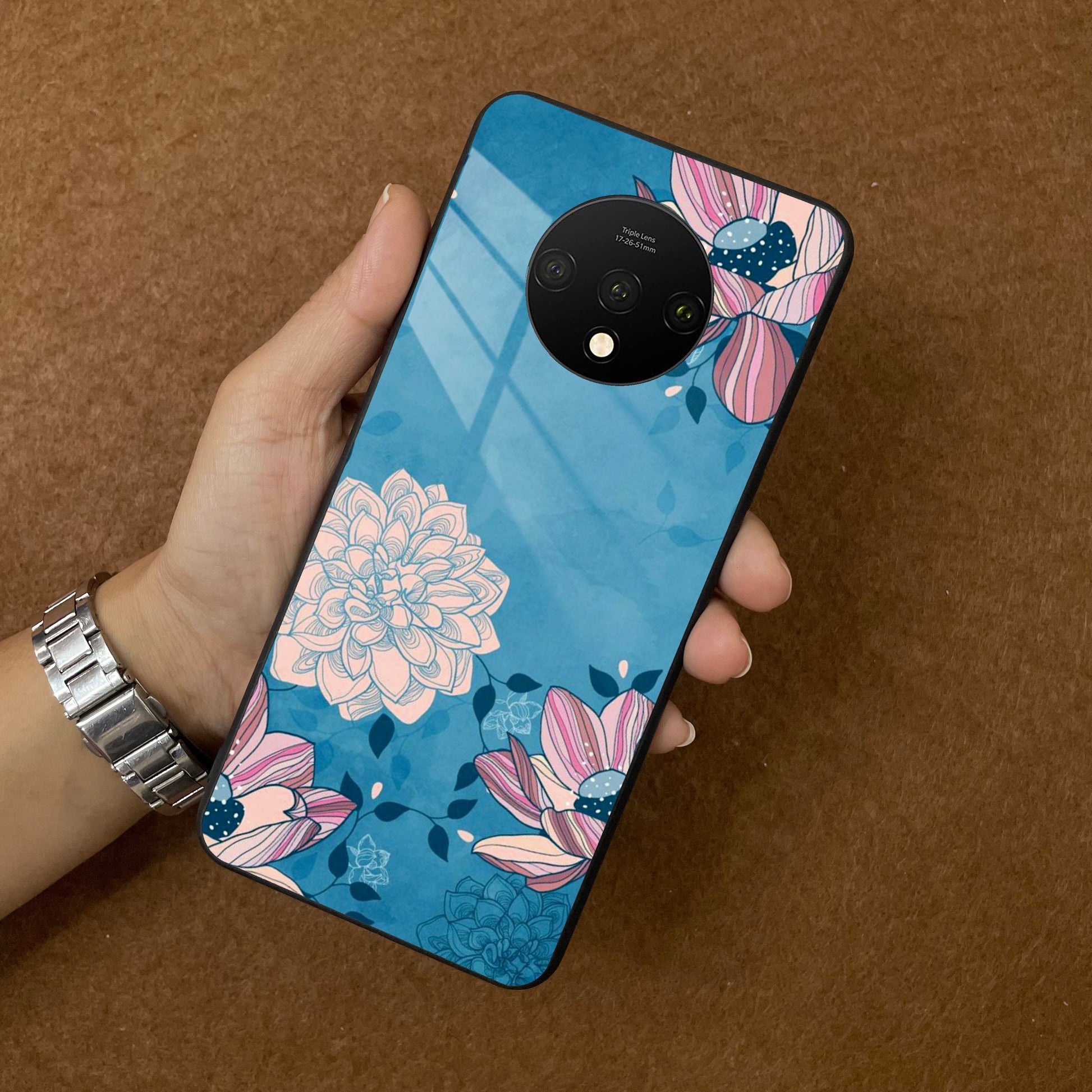 Blue Flower Glass Phone Cover for OnePlus ShopOnCliQ