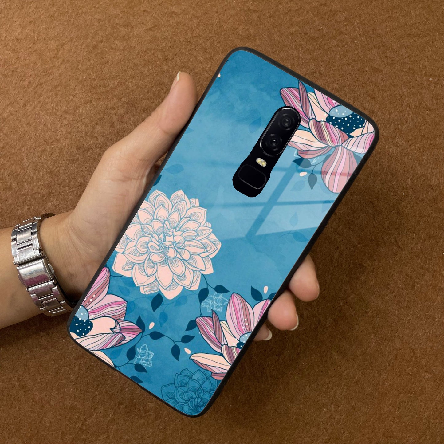 Blue Flower Glass Phone Cover for OnePlus ShopOnCliQ