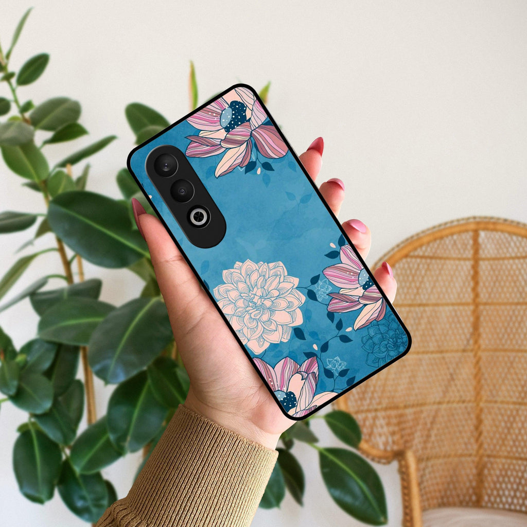 Blue Flower Glass Phone Cover for OnePlus - ShopOnCliQ