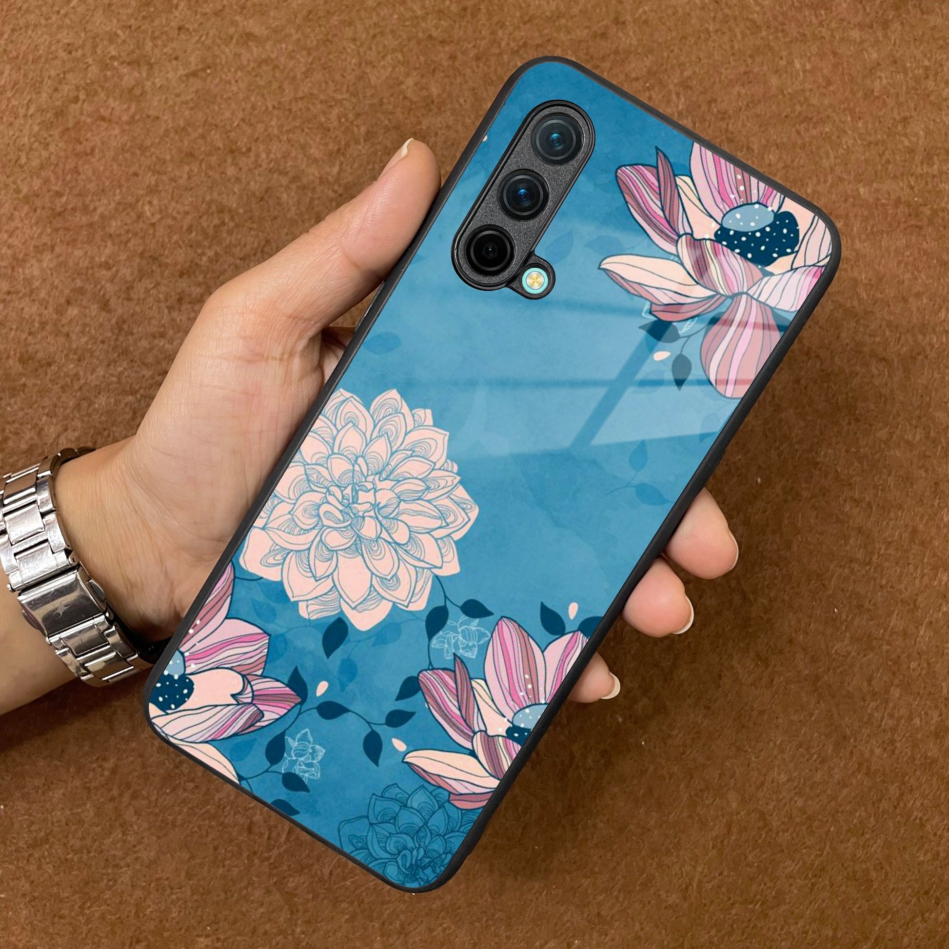 Blue Flower Glass Phone Cover for OnePlus ShopOnCliQ