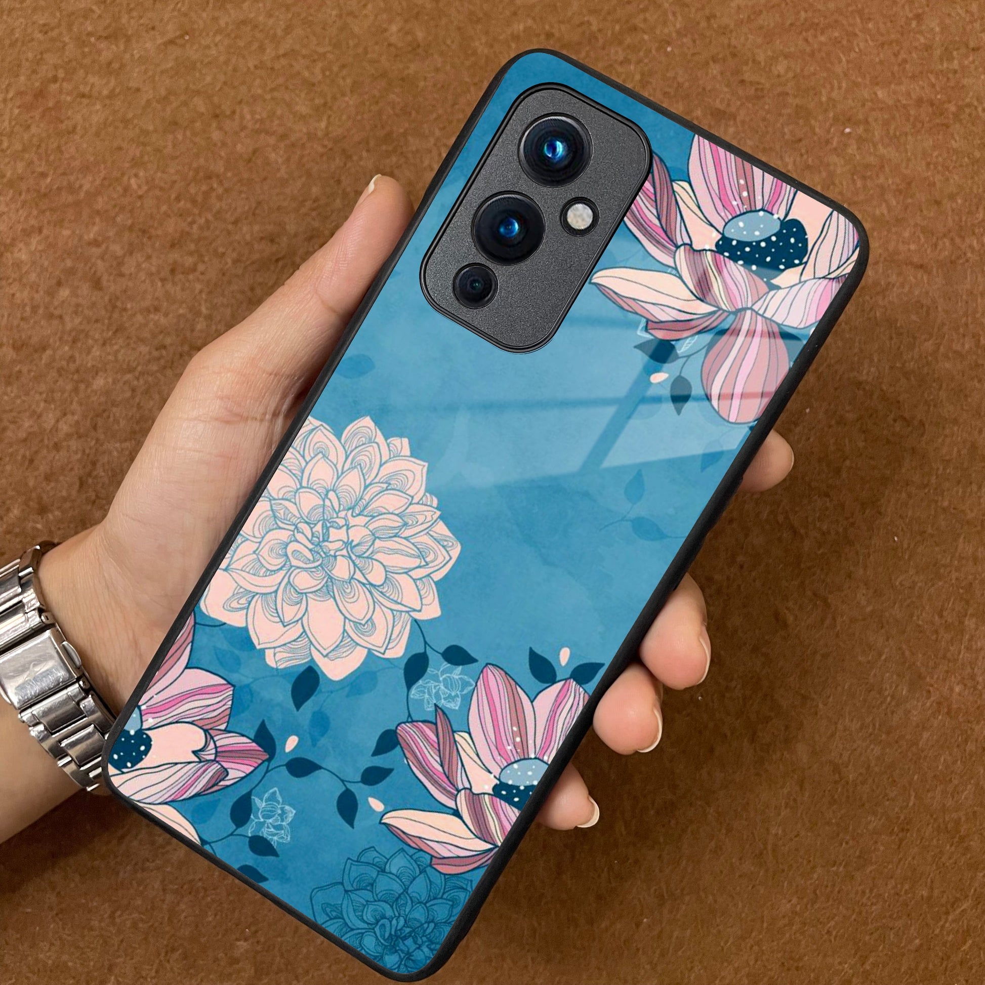 Blue Flower Glass Phone Cover for OnePlus ShopOnCliQ