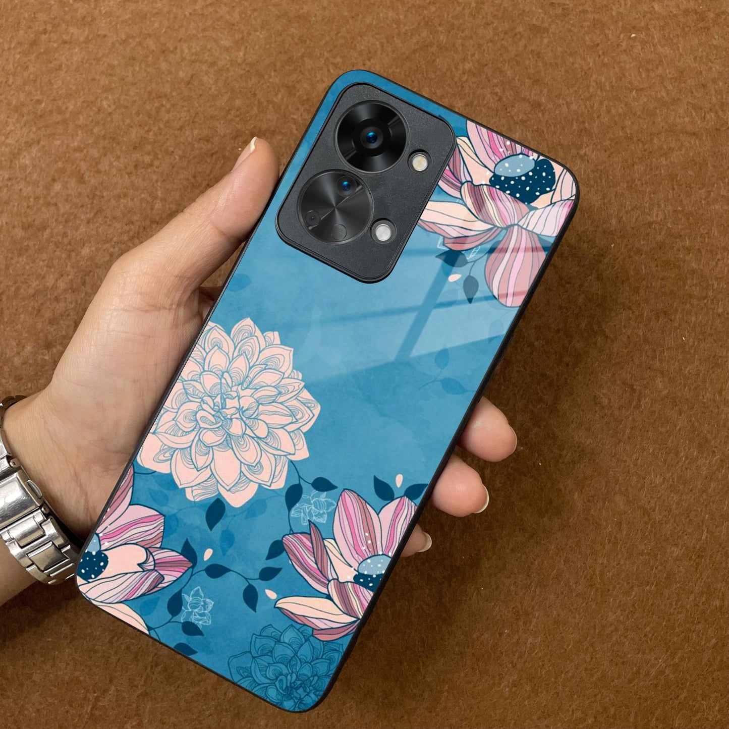 Blue Flower Glass Phone Cover for OnePlus ShopOnCliQ