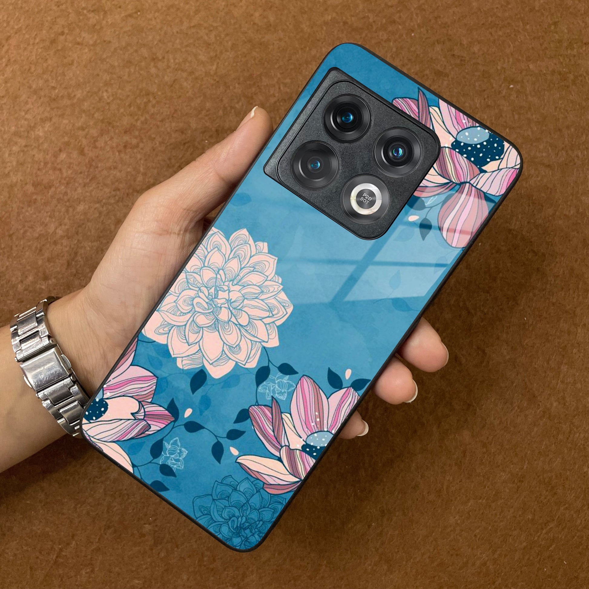 Blue Flower Glass Phone Cover for OnePlus ShopOnCliQ