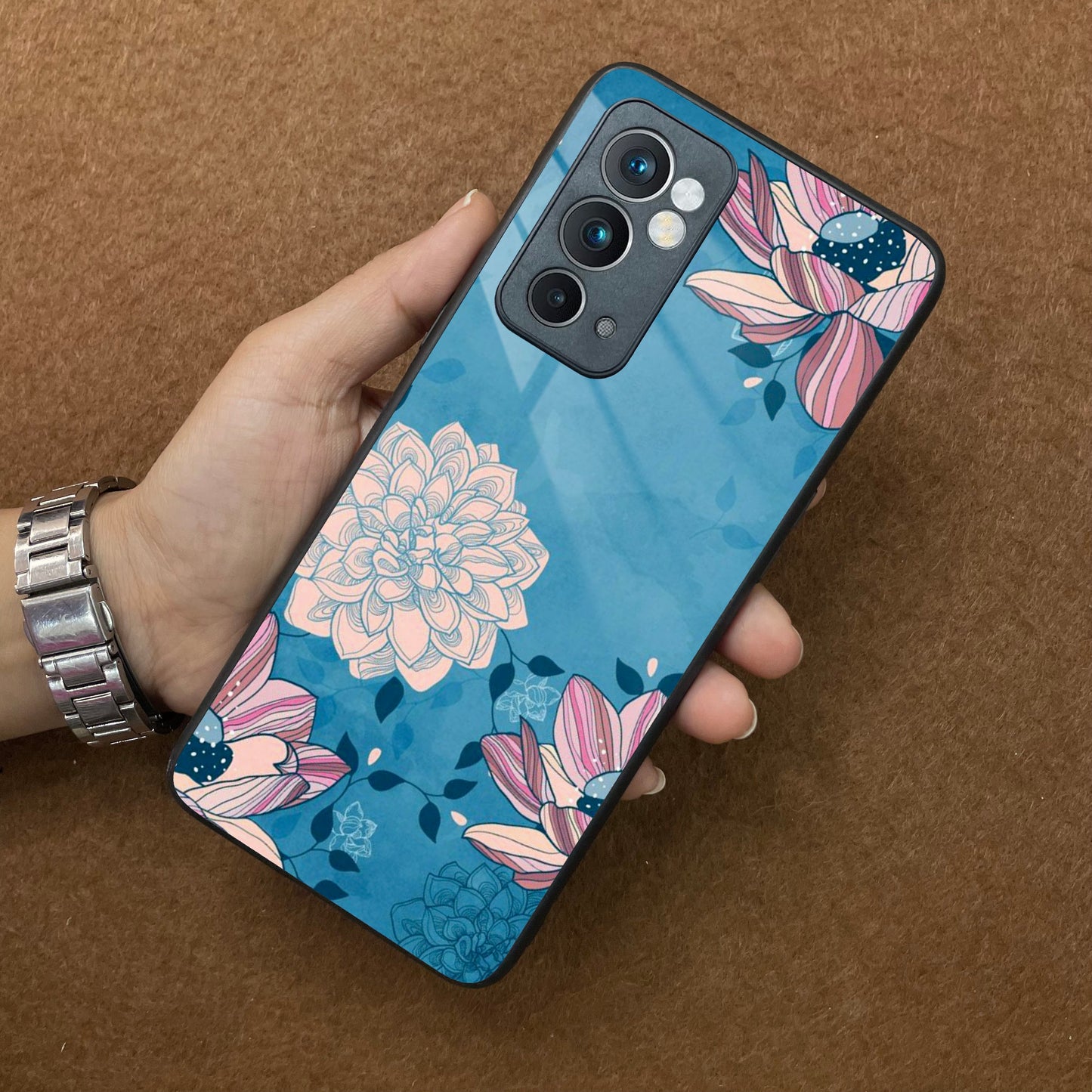 Blue Flower Glass Phone Cover for OnePlus ShopOnCliQ