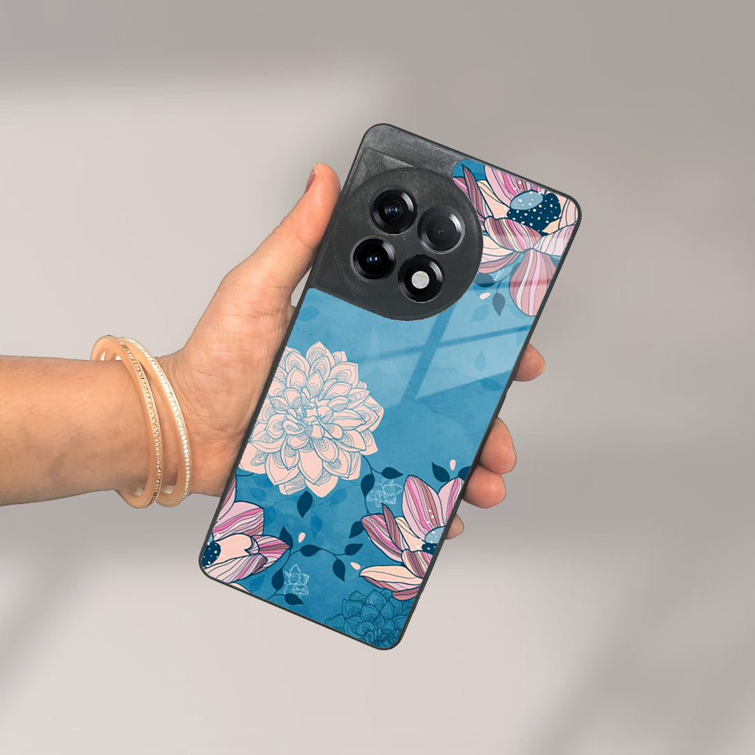Blue Flower Glass Phone Cover for OnePlus ShopOnCliQ