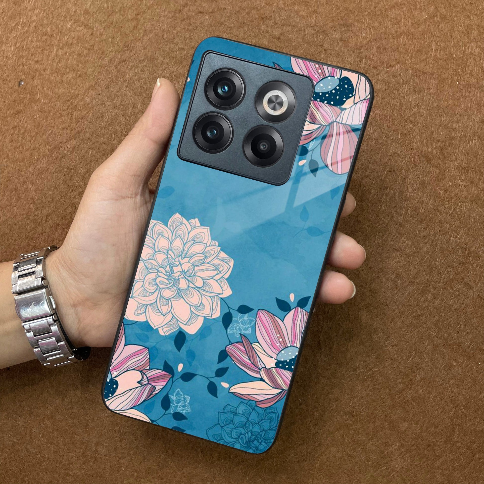 Blue Flower Glass Phone Cover for OnePlus ShopOnCliQ