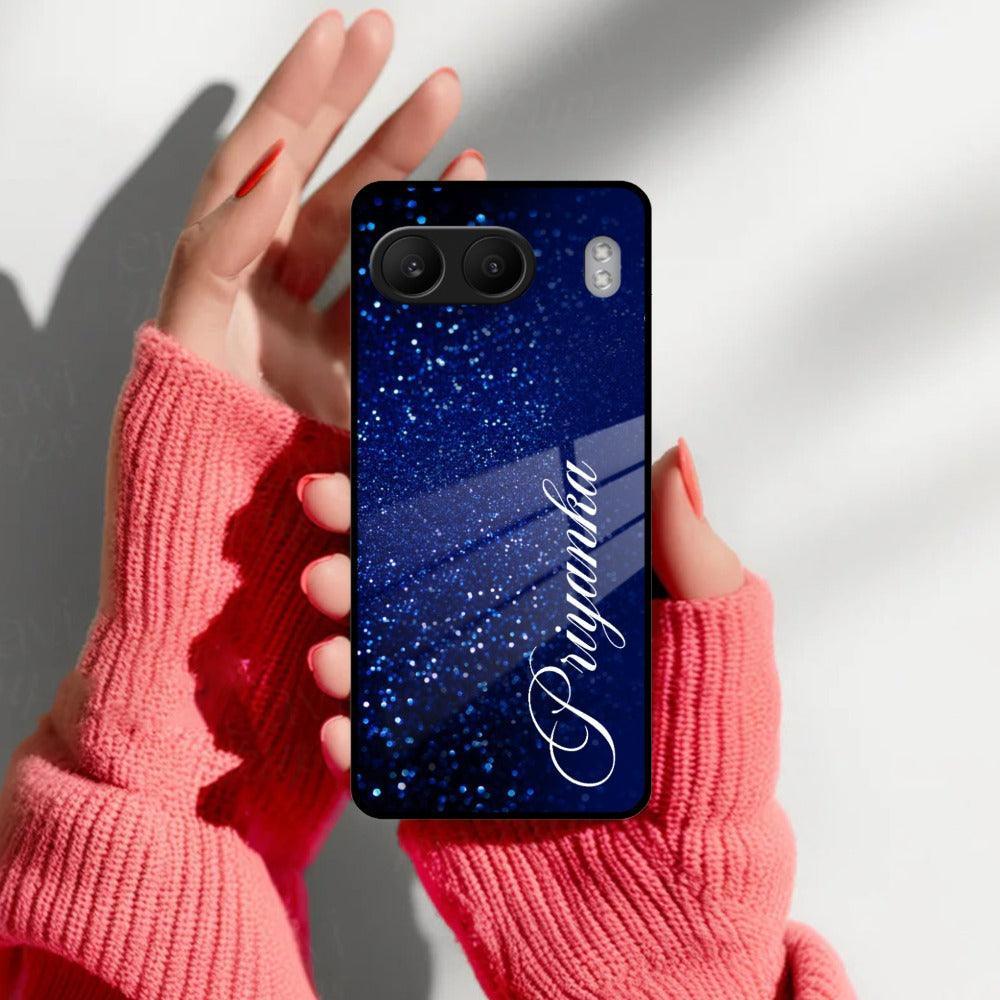 Blue Glitter Customize Glass Case Cover For Oneplus - ShopOnCliQ