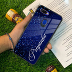 Blue Glitter Customize Glass Case Cover For Oppo - ShopOnCliQ