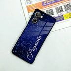 Blue Glitter Customize Glass Case Cover For Realme/Narzo - ShopOnCliQ