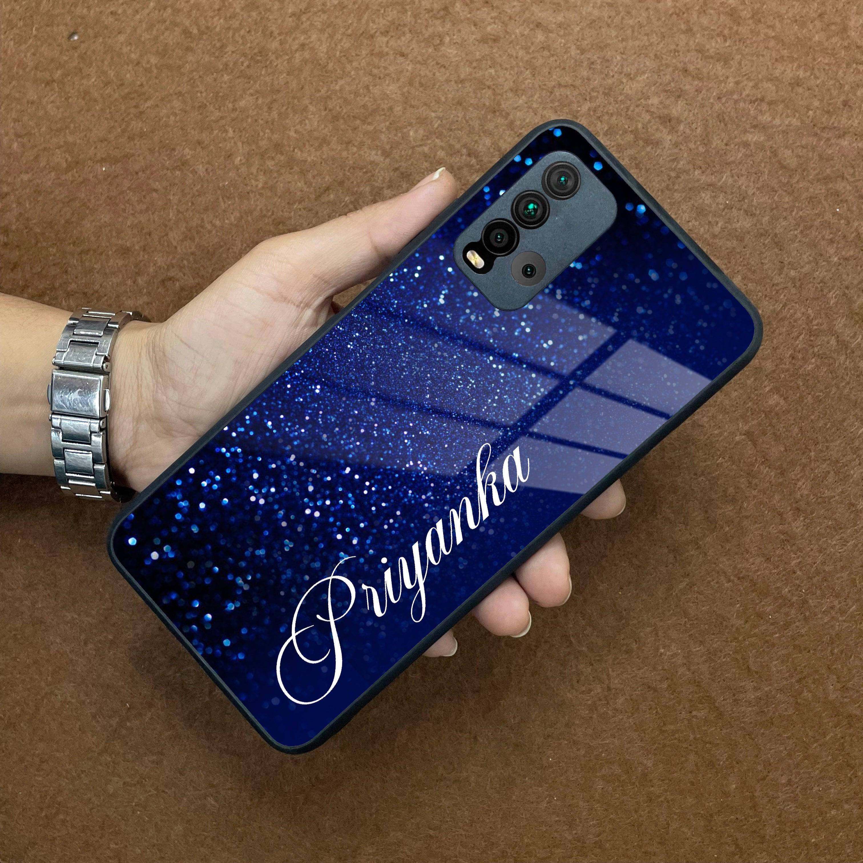 Blue Glitter Customize Glass Case Cover For Redmi/Xiaomi - ShopOnCliQ