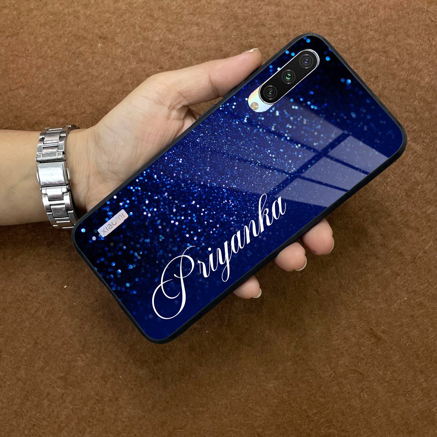 Blue Glitter Customize Glass Case Cover For Redmi/Xiaomi ShopOnCliQ