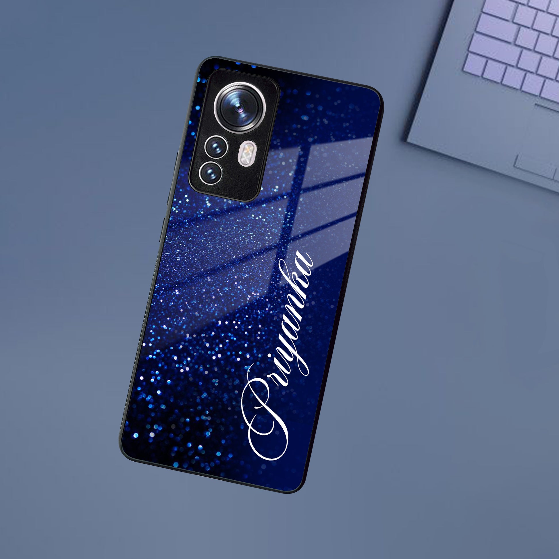 Blue Glitter Customize Glass Case Cover For Redmi/Xiaomi ShopOnCliQ