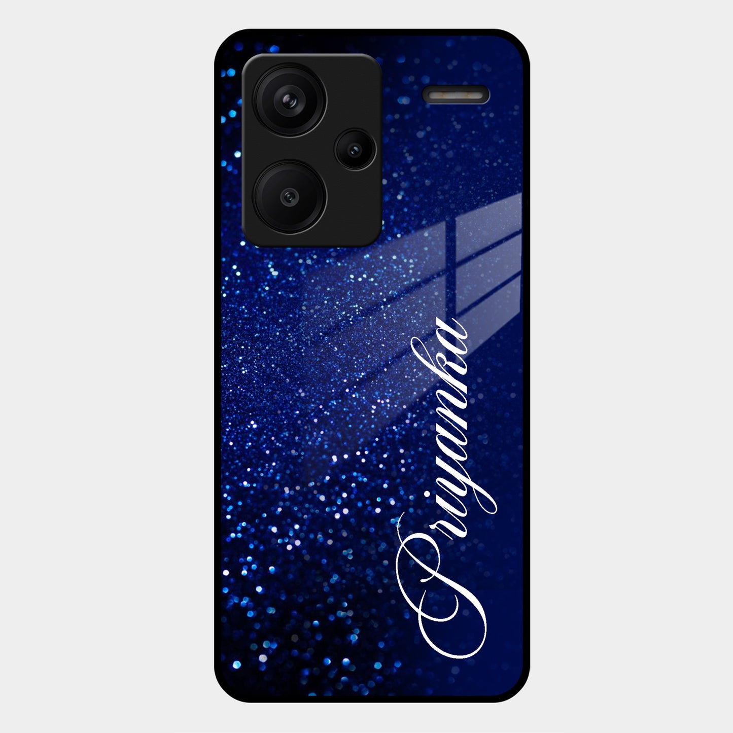 Blue Glitter Customize Glass Case Cover For Redmi/Xiaomi ShopOnCliQ