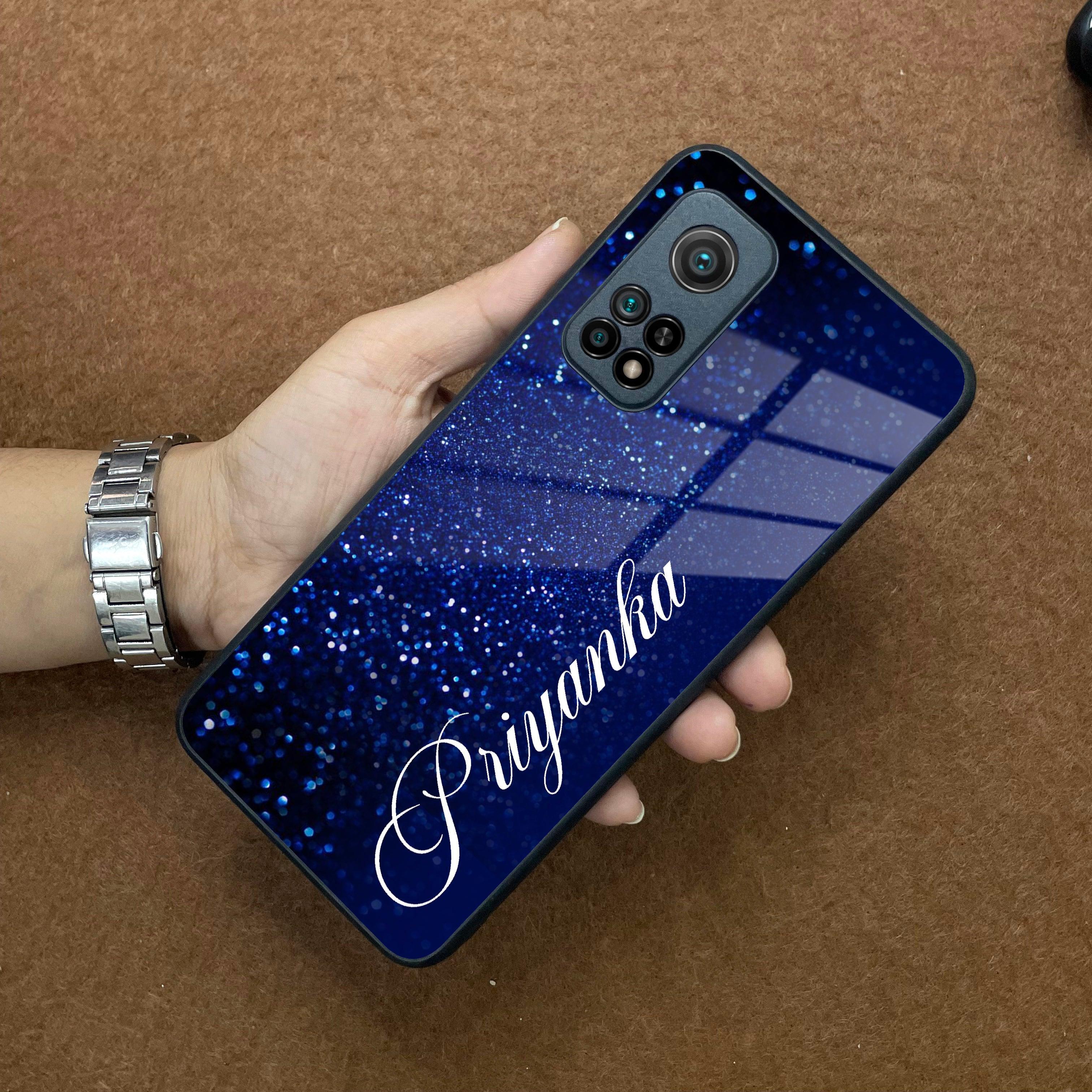 Blue Glitter Customize Glass Case Cover For Redmi/Xiaomi - ShopOnCliQ