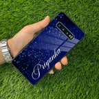 Blue Glitter Customize Glass Case Cover For Samsung - ShopOnCliQ