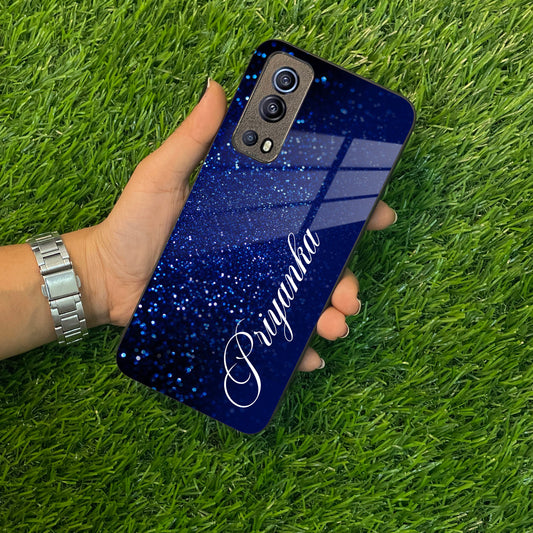 Blue Glitter Customize Glass Case Cover For Vivo ShopOnCliQ