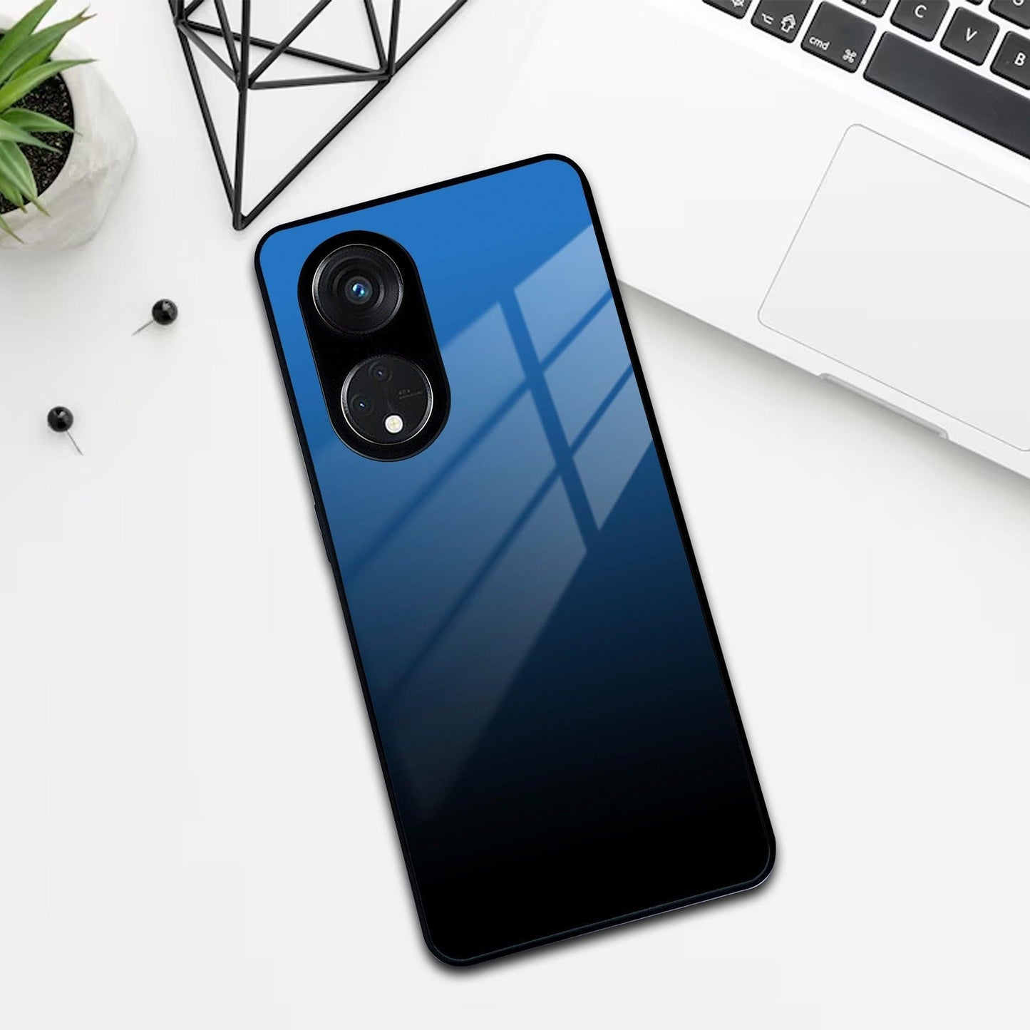 Blue Gradient Glass Case Cover For Oppo