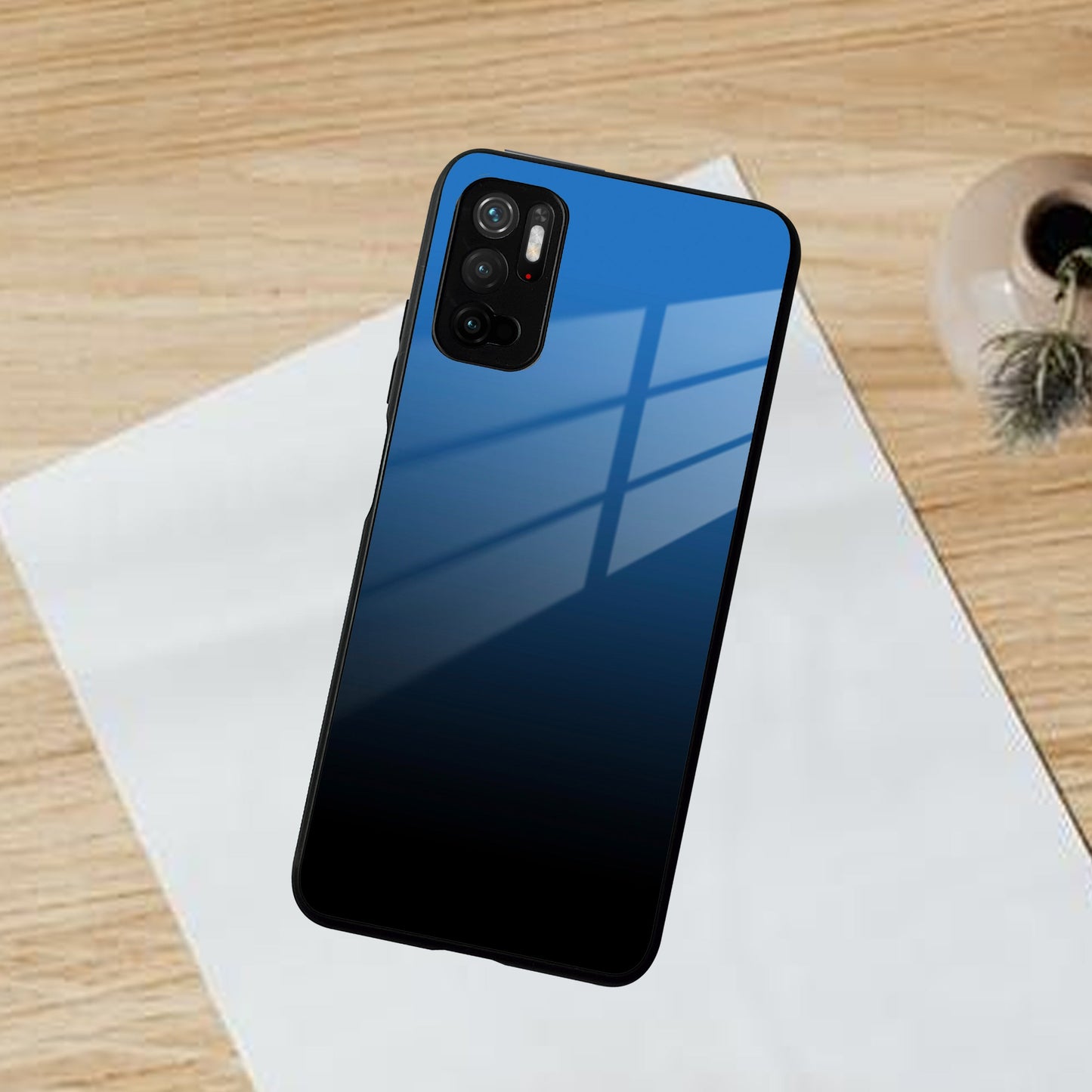 Blue Gradient Glass Case Cover For Poco ShopOnCliQ