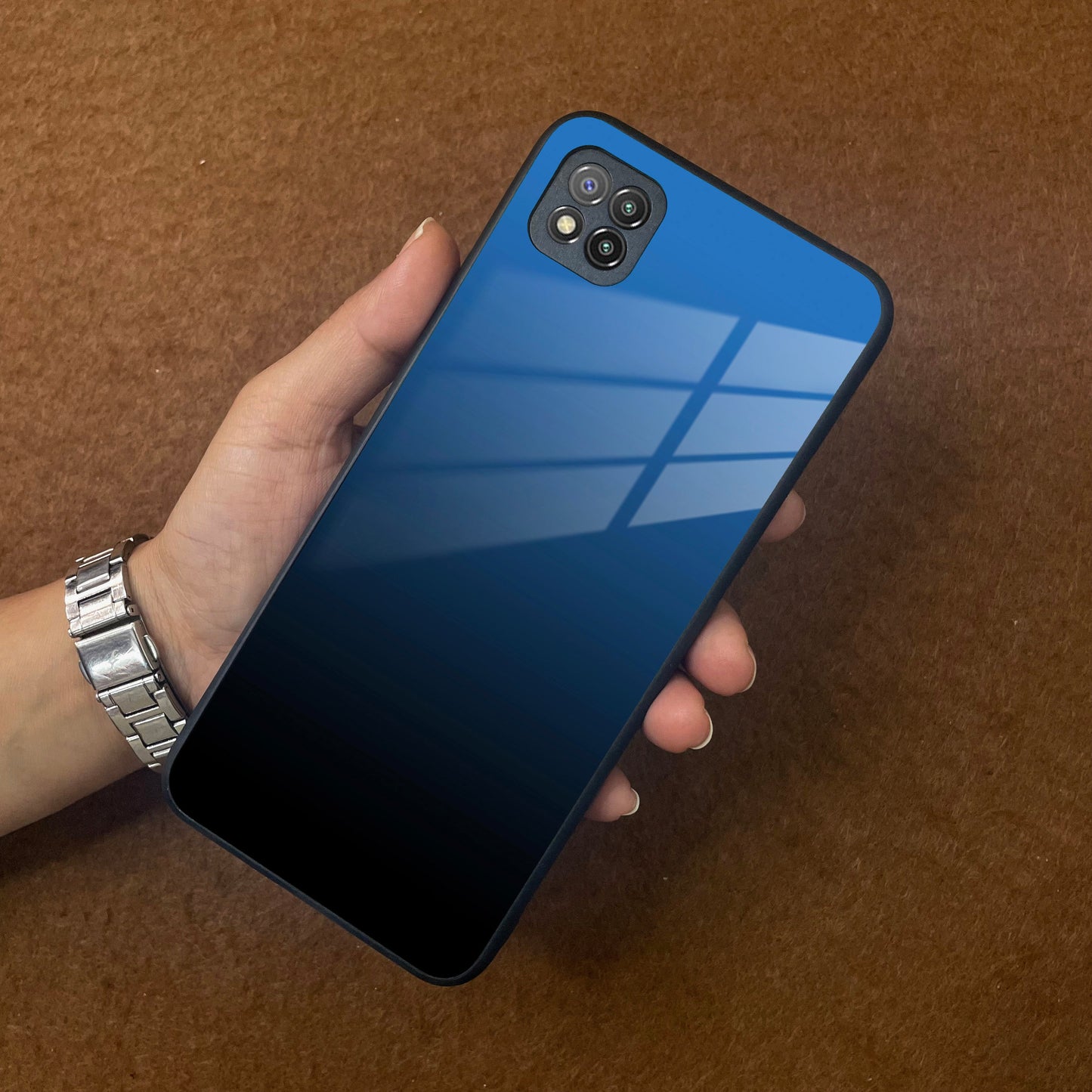 Blue Gradient Glass Case Cover For Poco ShopOnCliQ