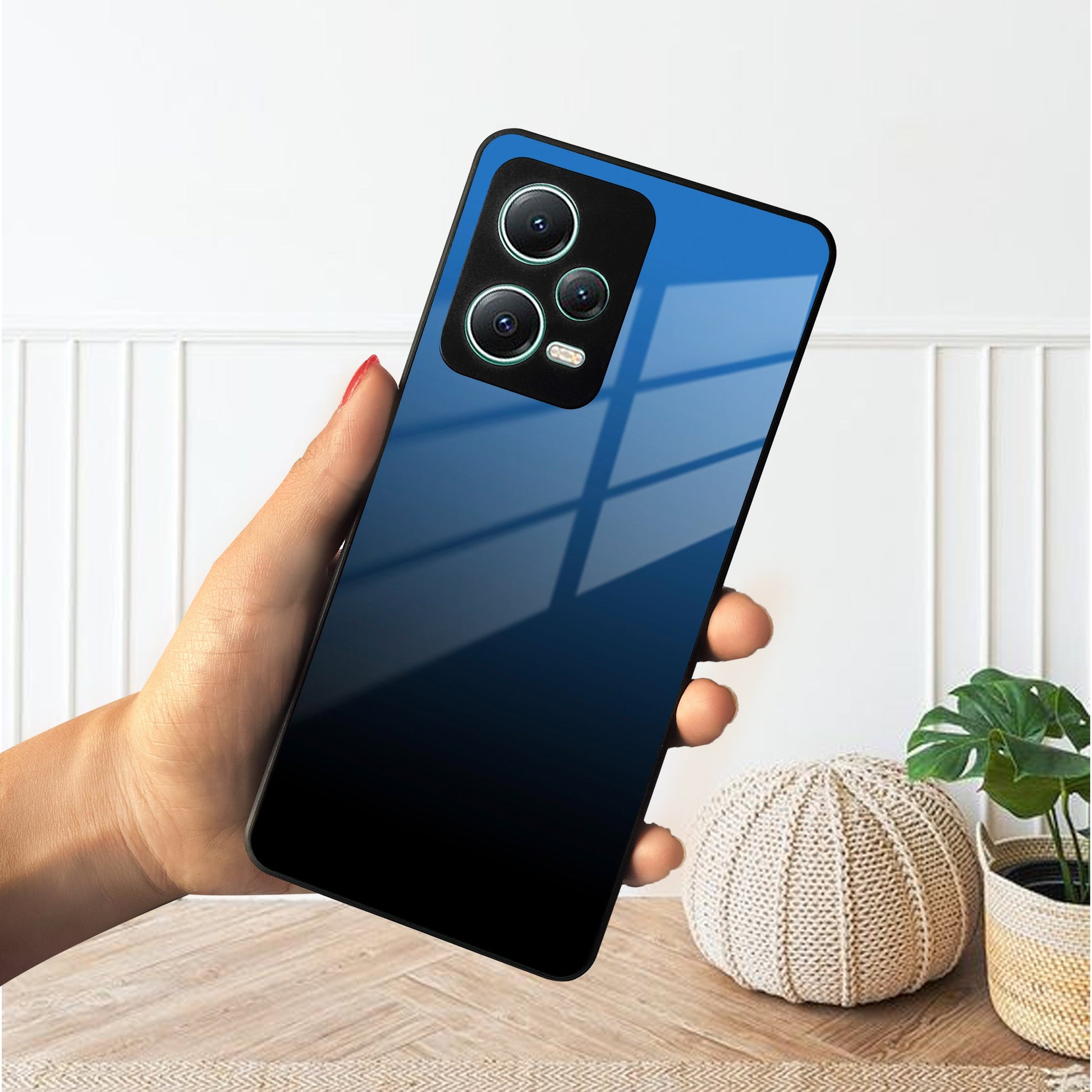 Blue Gradient Glass Case Cover For Poco ShopOnCliQ