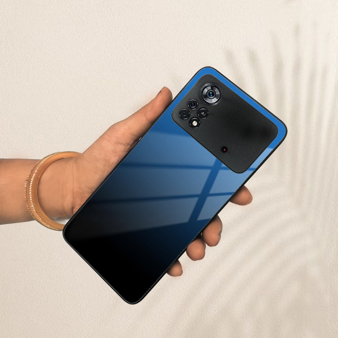 Blue Gradient Glass Case Cover For Poco ShopOnCliQ