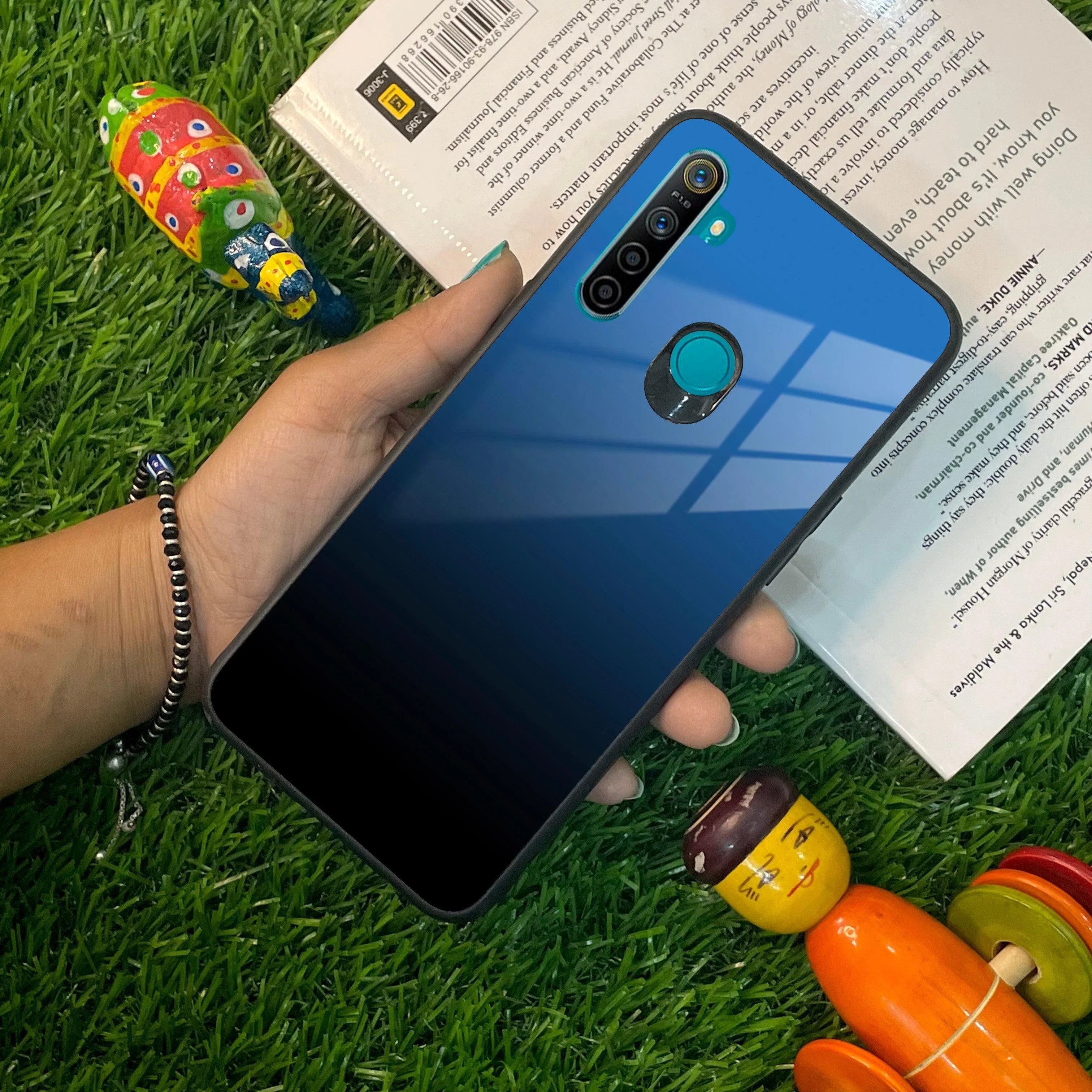 Blue Gradient Glass Case Cover For Realme/Narzo - ShopOnCliQ