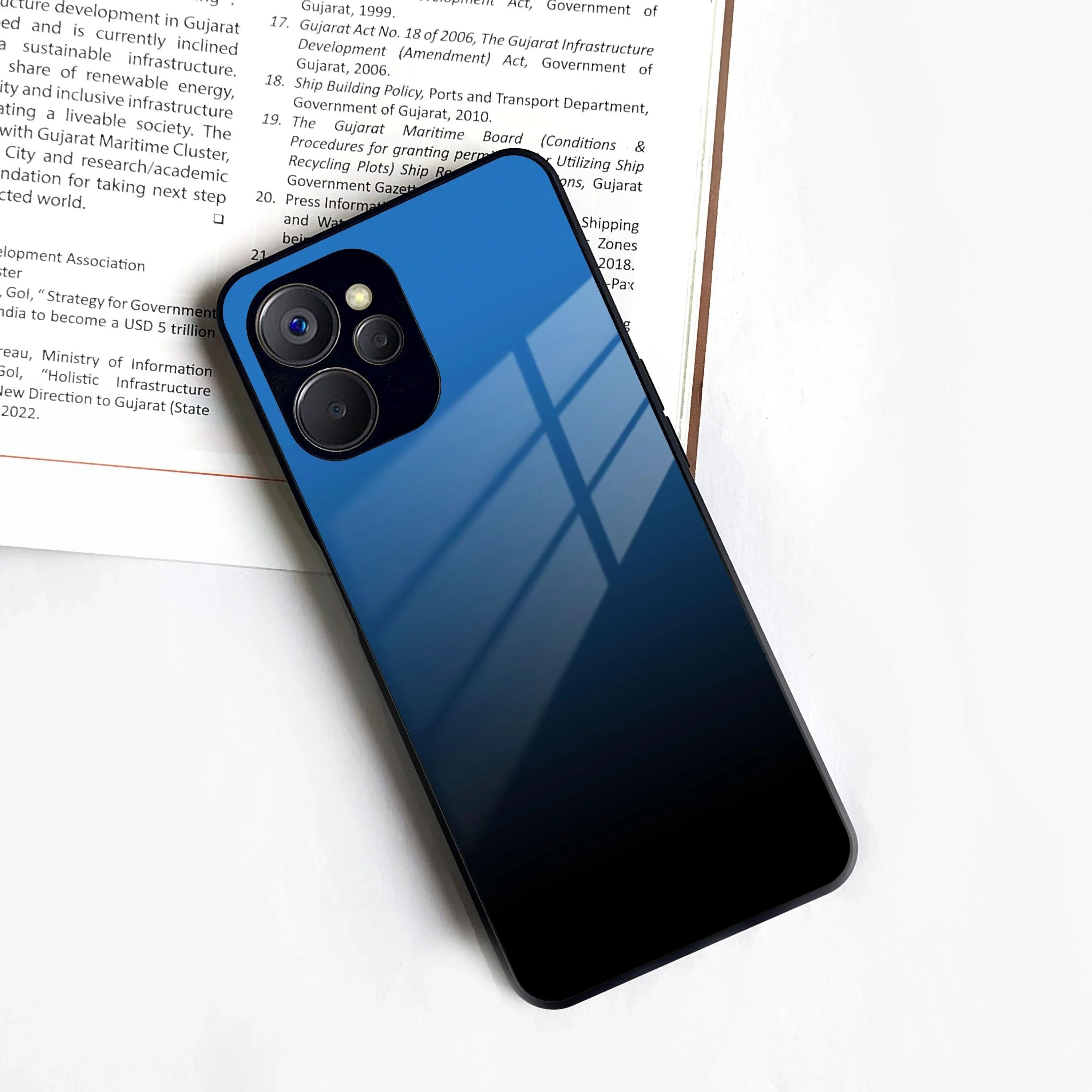 Blue Gradient Glass Case Cover For Realme/Narzo - ShopOnCliQ