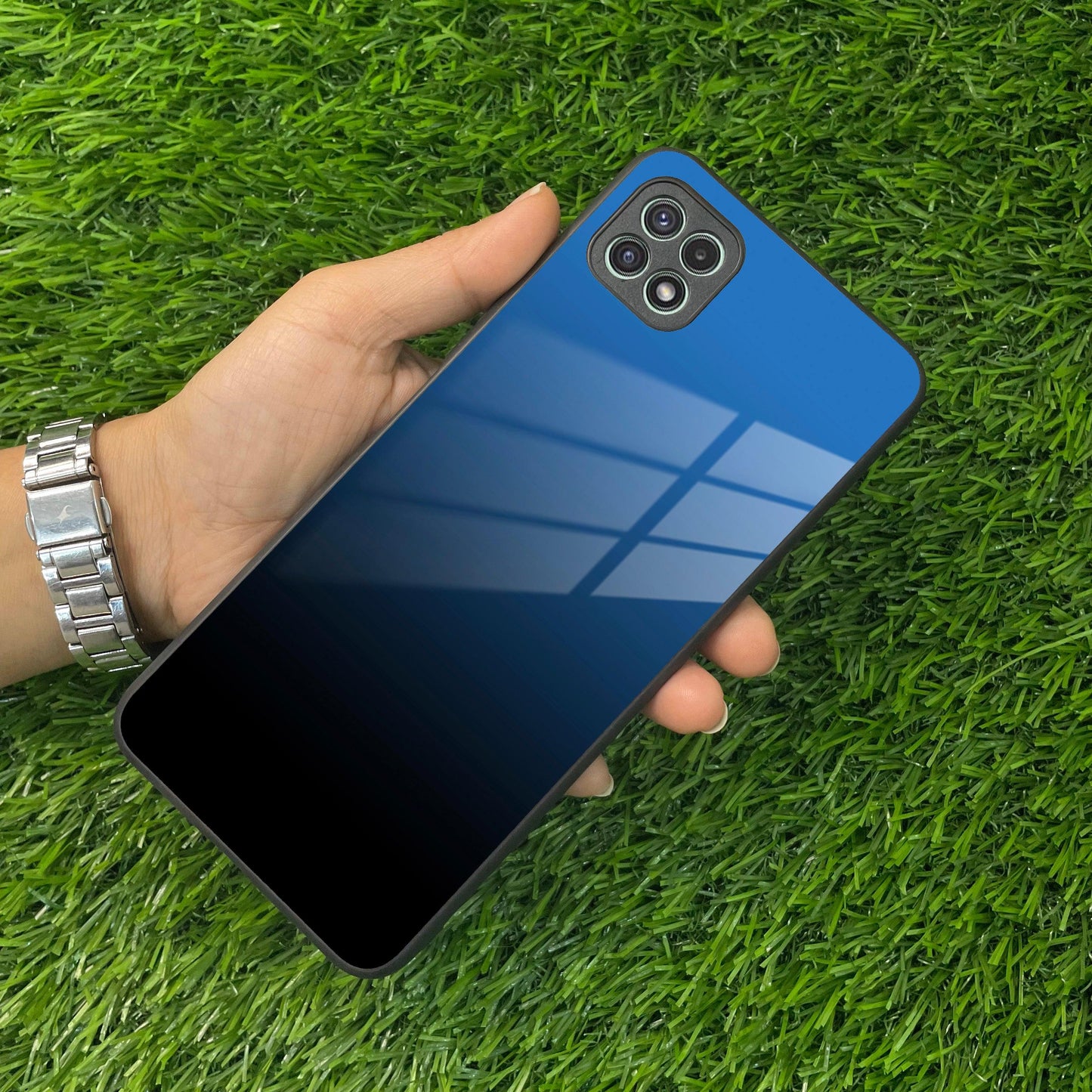 Blue Gradient Glass Case Cover For Samsung