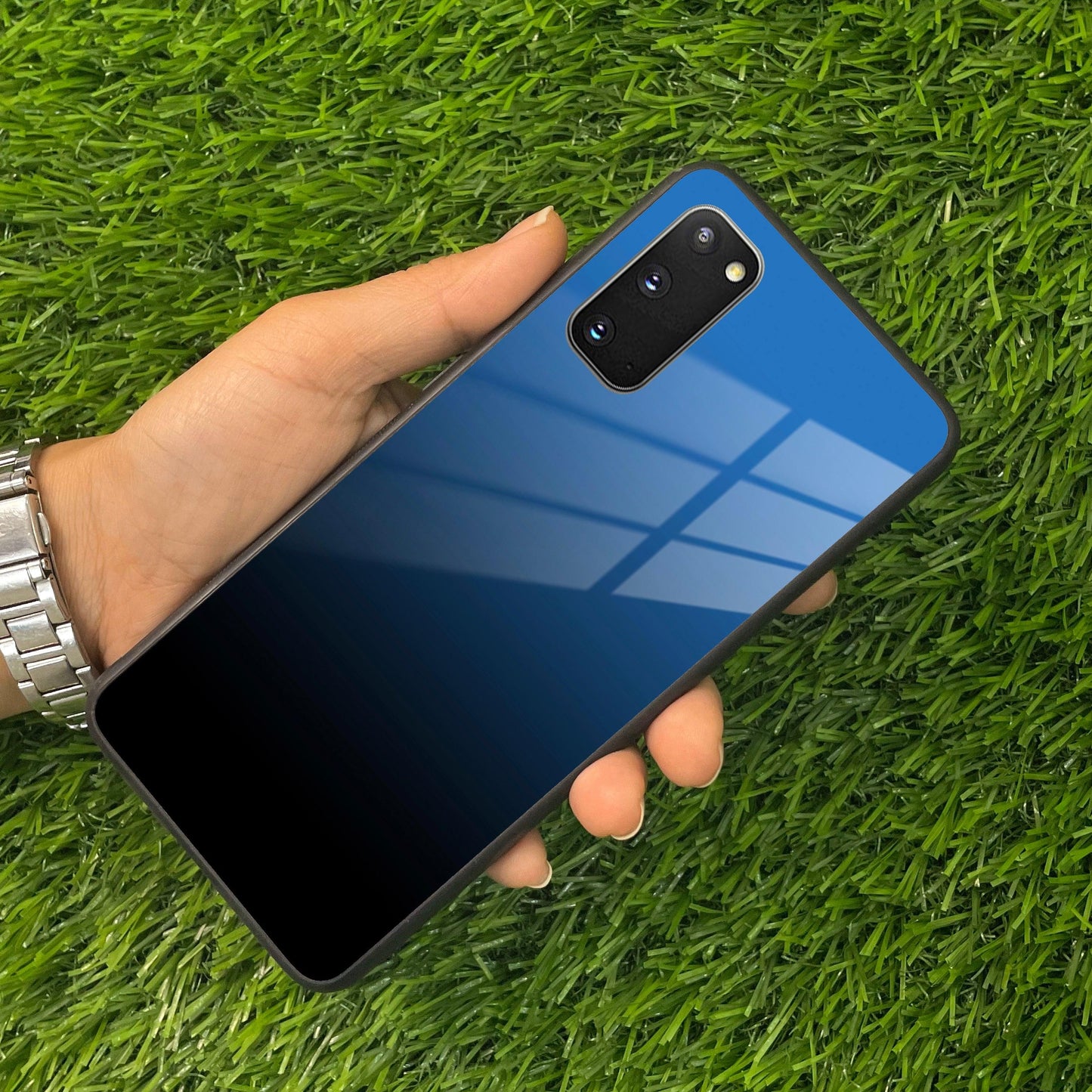 Blue Gradient Glass Case Cover For Samsung