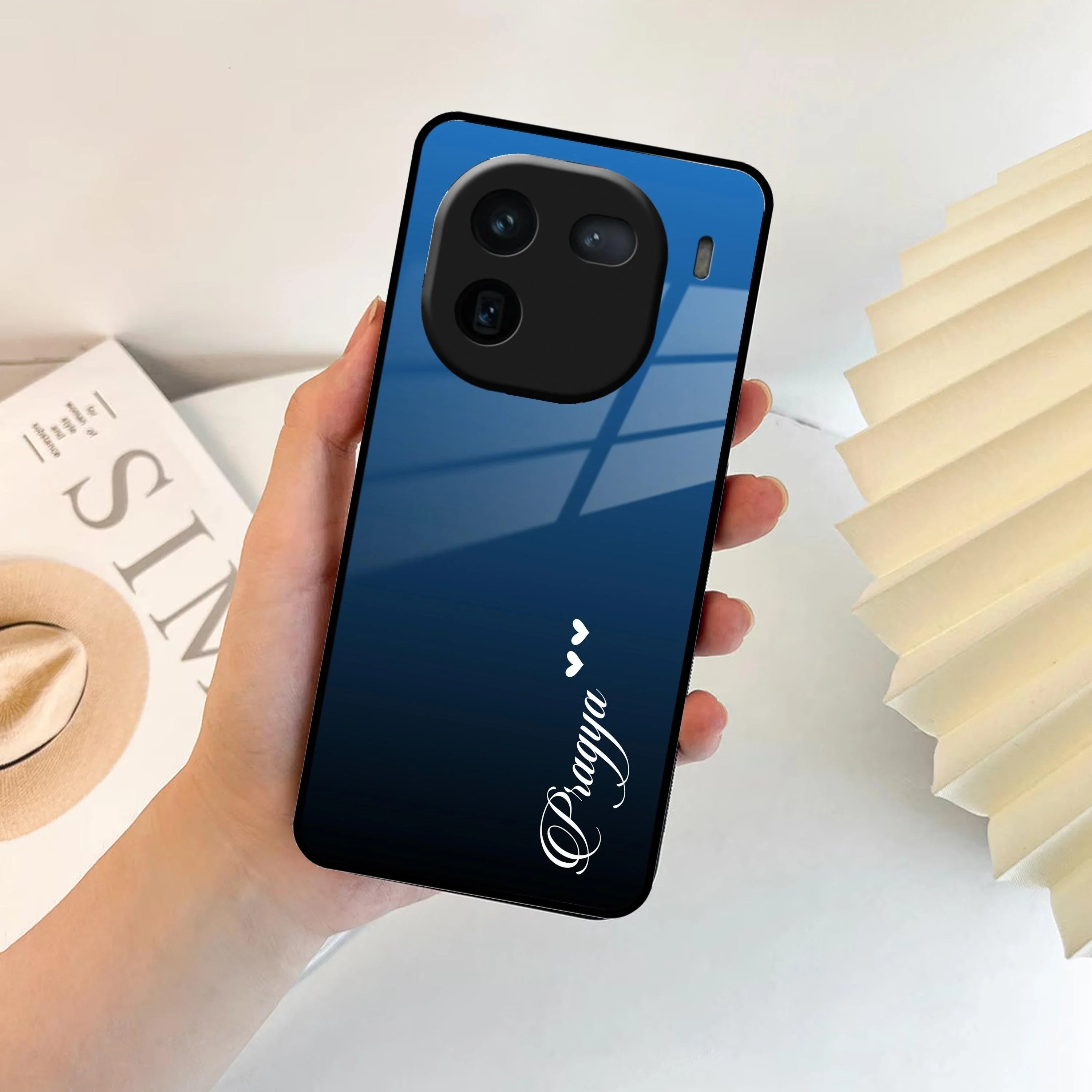 Blue Gradient Glass Case Cover For iQOO - ShopOnCliQ