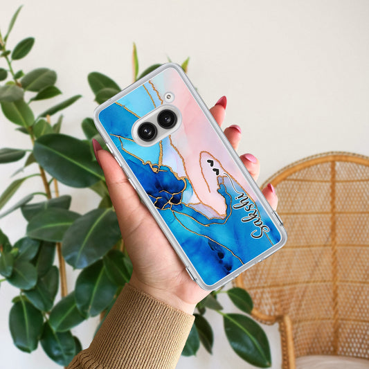 Blue Gradient Marble Customize Transparent Silicon Case For Nothing ShopOnCliQ