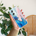 Blue Gradient Marble Customize Anti Yellow Case For Oppo A79 5G