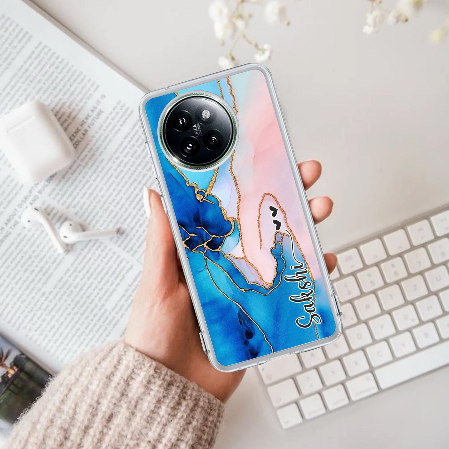 Blue Gradient Marble Customize Transparent Silicon Case For Redmi/Xiaomi ShopOnCliQ