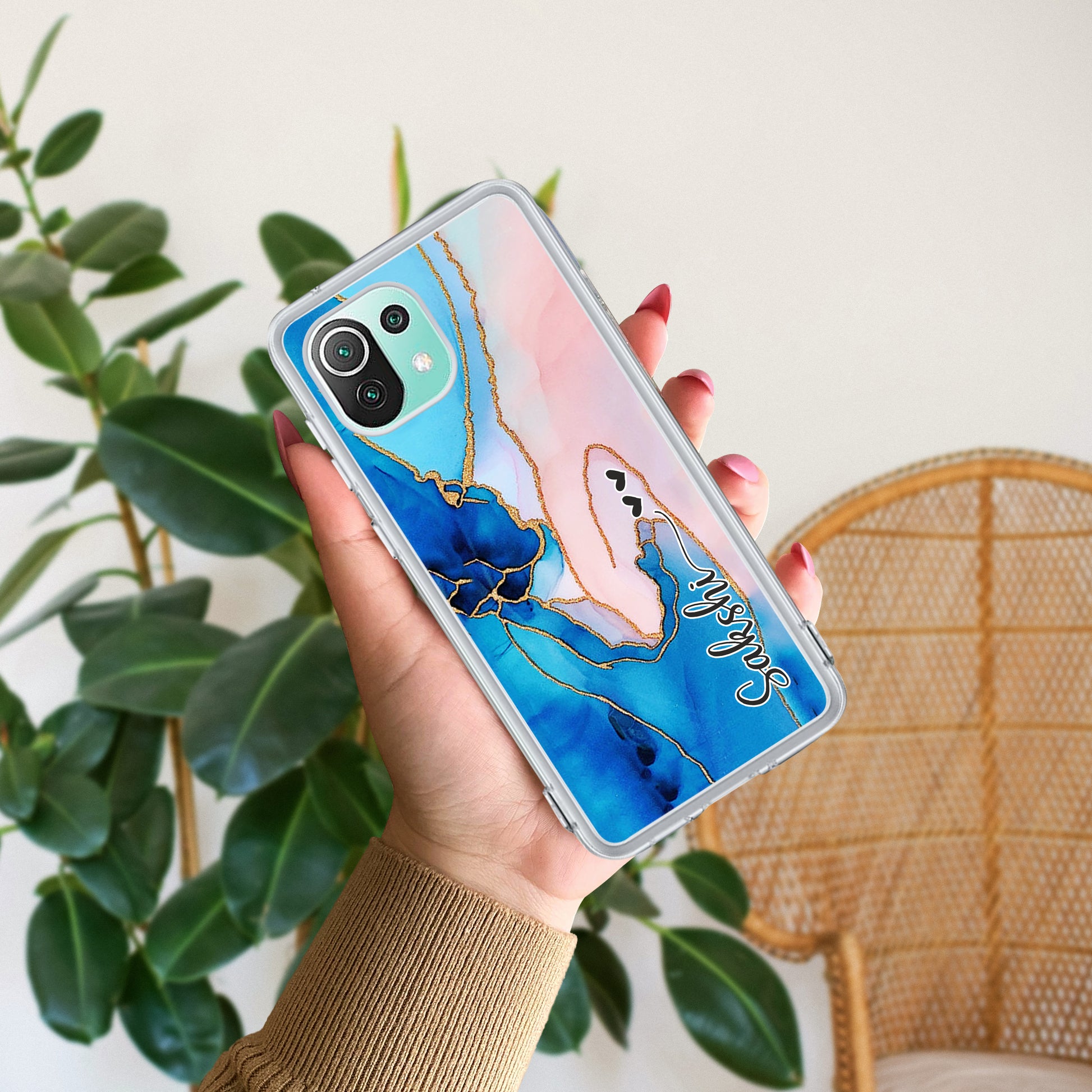 Blue Gradient Marble Customize Transparent Silicon Case For Redmi/Xiaomi ShopOnCliQ