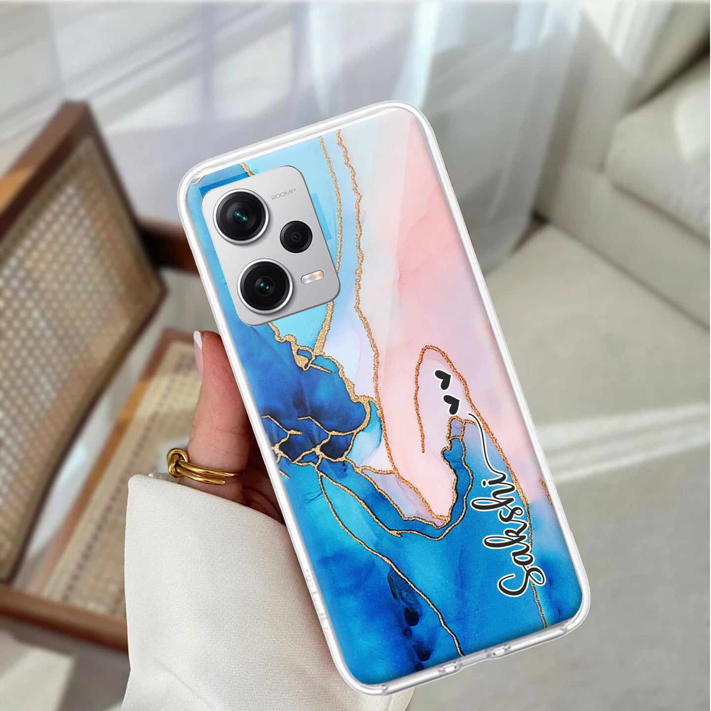 Blue Gradient Marble Customize Transparent Silicon Case For Redmi/Xiaomi ShopOnCliQ