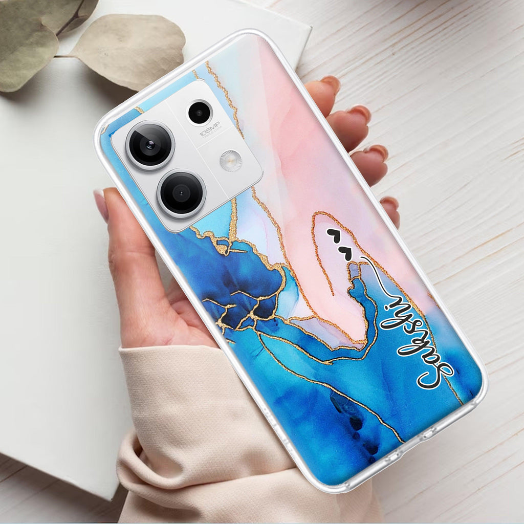 Blue Gradient Marble Customize Transparent Silicon Case For Redmi/Xiaomi - ShopOnCliQ