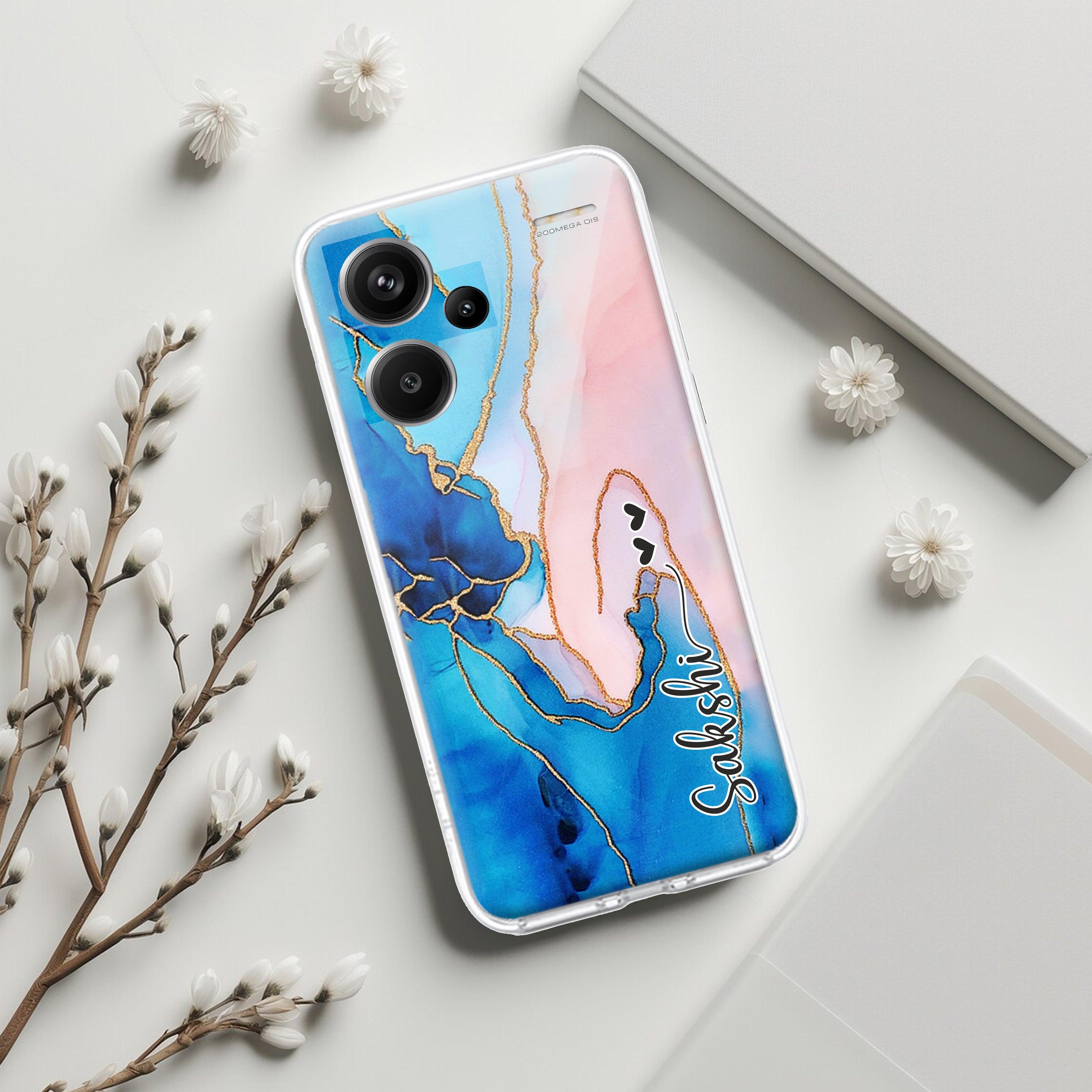 Blue Gradient Marble Customize Transparent Silicon Case For Redmi/Xiaomi - ShopOnCliQ