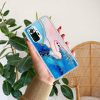 Blue Gradient Marble Customize Transparent Silicon Case For Redmi Note 12 4G