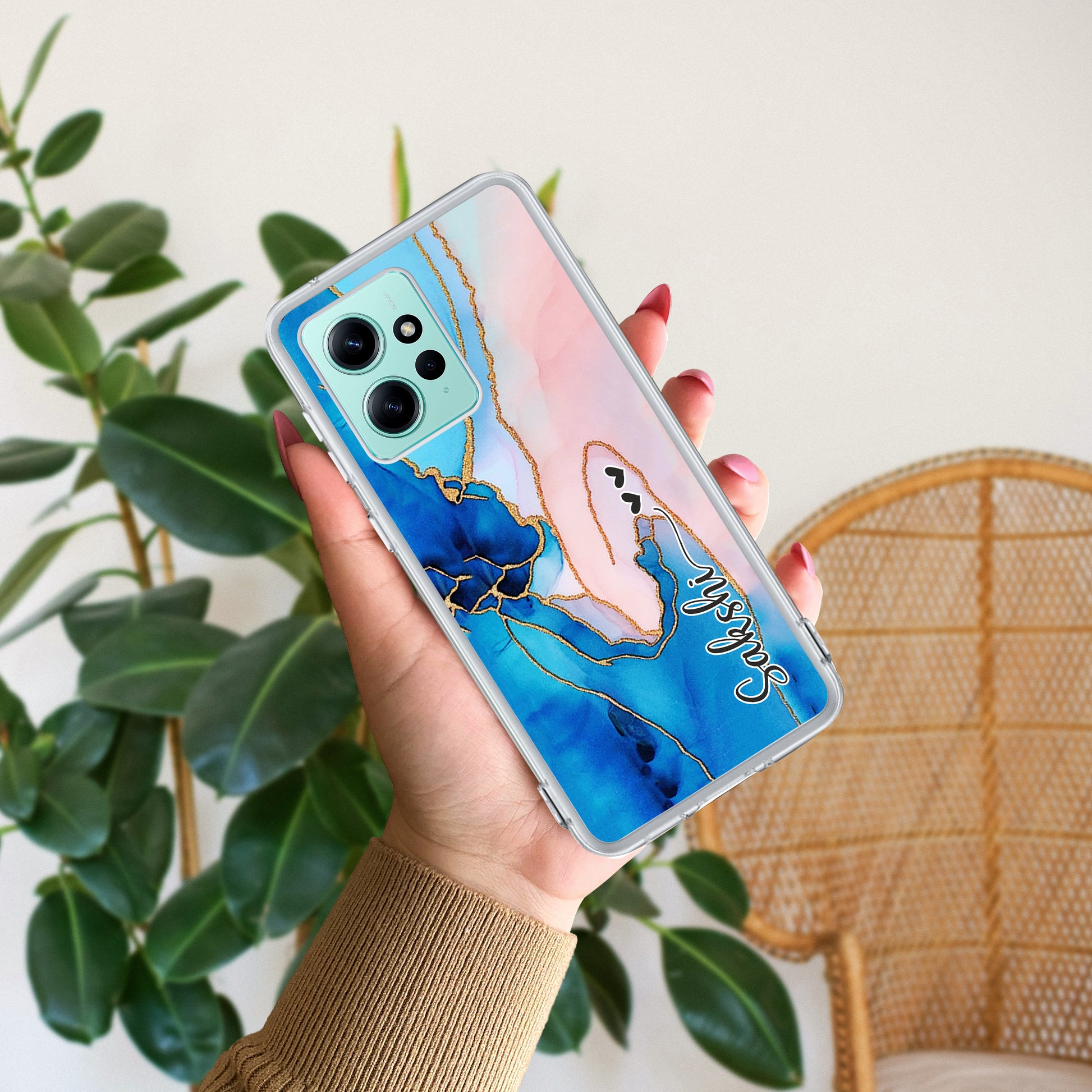 Blue Gradient Marble Customize Transparent Silicon Case For Redmi/Xiaomi ShopOnCliQ