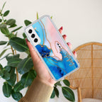 Blue Gradient Marble Customize Anti Yellow Case For Samsung Galaxy S22 5G