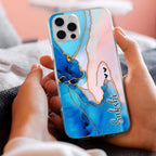 Blue Gradient Marble Customize Transparent Silicon Case For iPhone 12 Pro Max