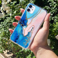 Blue Gradient Marble Customize Transparent Silicon Case For iPhone 12