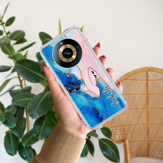 Blue Gradient Marble Customize Transparent Silicon Case Realme/Narzo ShopOnCliQ