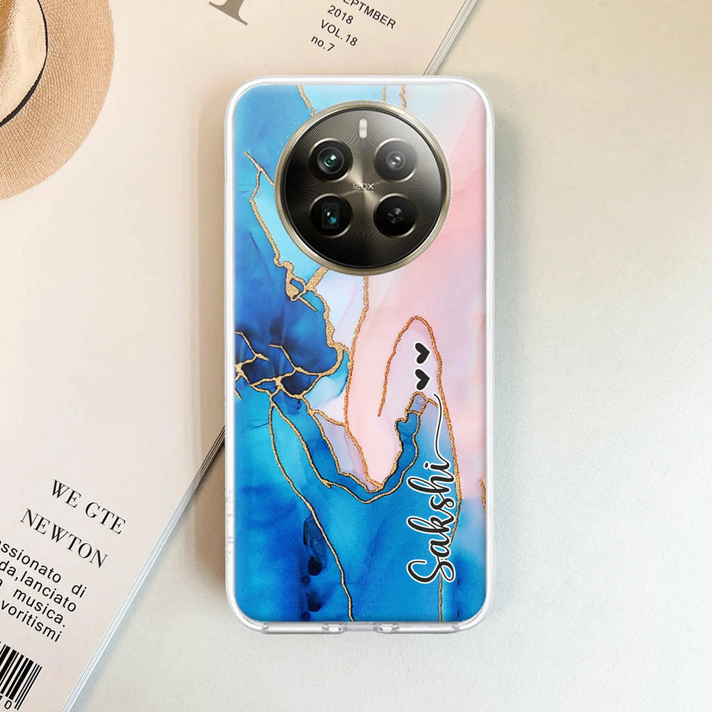 Blue Gradient Marble Customize Transparent Silicon Case Realme/NarzoRealme 11 Pro+ 5G