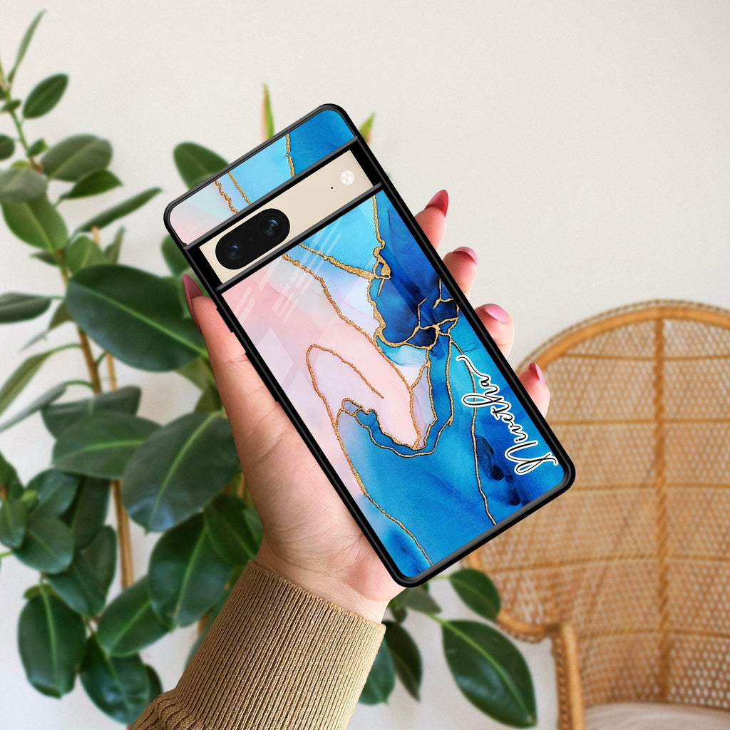 Blue Marble Glossy Metal Case Cover For Google - ShopOnCliQ